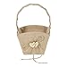 Vintage Rustic Flower Girl Basket with Wooden Heart Decoration Wedding Supplies