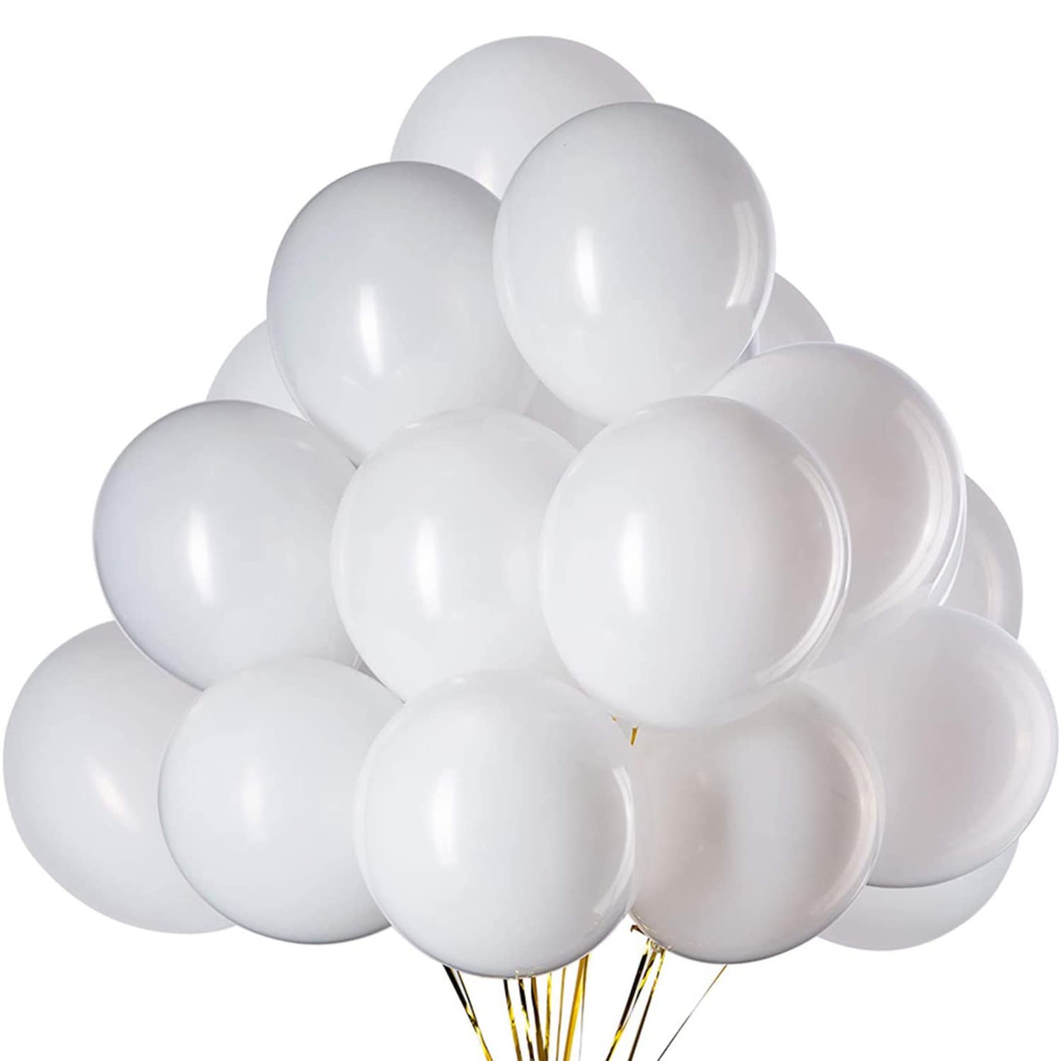 Vsosfiza 12inch White Balloons, White Latex Balloons(50Pack)