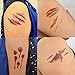 COKOHAPPY 10 Sheets Halloween Bleeding Wound Scar Blood for Party Cosplay Costume Look Real Flash Temporary Tattoo