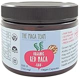 Red Maca Capsules - Raw, Certified Organic, Fresh Harvest From Peru, Fair Trade, Gmo-free, Gluten Free and Vegan - 750 Mg, 200 Ct
