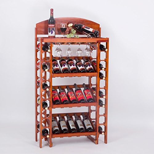 Solid wood wine rack Stand wine rack Multi-layer creative wine display rack Vertical solid wood wine rack Large capacity can hang red wine decoration rack (Size: 130*73*35cm) ( Color : C )
