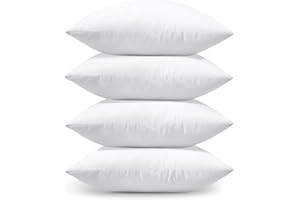 OTOSTAR 18x18 Pillow Inserts Throw Pillow Inserts Set of 4 18 x 18 Inches Bedding Pillow Inserts Square White Decorative Throw Pillows Form Pillow Stuffer for Couch Sofa Bed Pillow Filler (White)