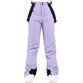 ALSOGO Women's Insulated Snow Pants Winter Warm Ski Pant Outdoor Waterproof Snowboard Bibs with Detachable Suspender