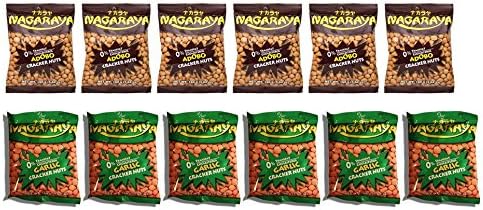 Nagaraya Cracker Nuts Variety: (6) Adobo 5.64-Ounce &amp; (6) Garlic 5.64-Ounce (12 Pack)