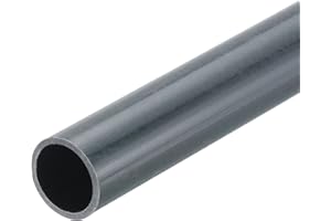 MECCANIXITY 1/2 Inch PVC Rigid Tube Round Pipe Tubing Hardware Tubing 10mm ID 12mm OD 8" Length Dark Grey High Impact for Water Pipe, Crafts, Cable Sleeve