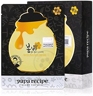 PAPA RECIPE Korean Bombee Natural Honey Mask Daily Face Care Product Different Purpose for Options (Black(10sheets))