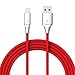 XCENTZ Lightning Cable MFi Certified iPhone Cable Premium Double Nylon Braided Fast Charging Cable for iPhone X/XS/XS Max/XR / 8 Plus / 7/7 Plus / 6s / 6s Plus/iPad/iPod, Red, 6'