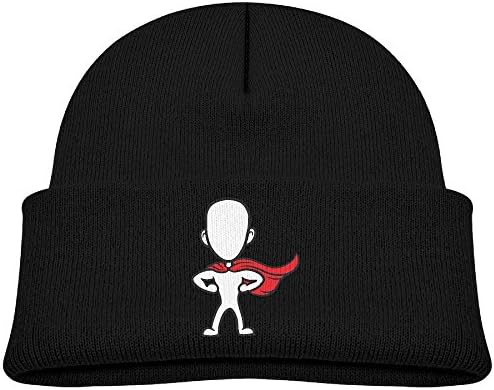 Children's 4 Colors Knitting Caps Funny Winter Doodle Small Super Person Hero Hats