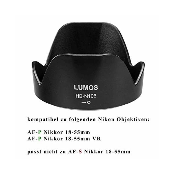 LUMOS Zubehör Set mit Fernauslöser ersetzt Nikon ML-L3 Gegenlichtblende HB-N106 55mm UV Filter & Polfilter | Passt zu AF… – Bild 3