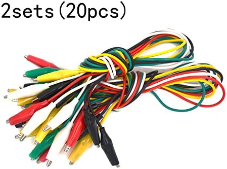 IRISFLY 2 Set (10 PCS/Set) 19 Inch Double-ended Crocodile Clips Cable Alligator Clips Wire Testing Wire