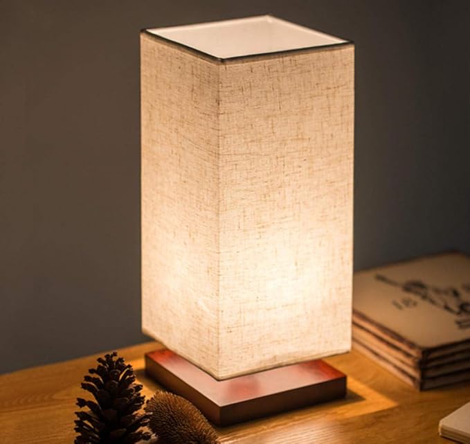 Wood Table Lamp Bedroom Bedside Lamp Wooden Solid Wood Fabric