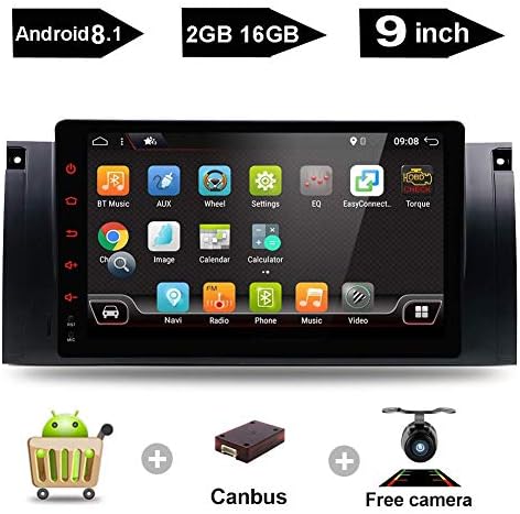 9" Inch Android 7.1 Touch Screen Radio Car Stereo Car Radio GPS Navigation Head Unit Multimedia WiFi SUB FM AM OBD2 fit BMW M5 1995 1996 1997 1998 1999 2000 2001 2002 2003 E39 1995-2003 E53 2000-2007