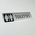Restroom Door Signs for Business, Metal Restroom Signs, All Gender Bathroom Door Signs, Signe de Toilette,Plaque de porte Toi