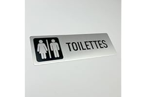 Restroom Door Signs for Business, Metal Restroom Signs, All Gender Bathroom Door Signs, Signe de Toilette,Plaque de porte Toi
