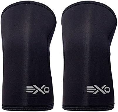 EXO Knee Sleeves Designed with Triple-Reinforcement and Anti-Microbial Neoprene, Sold as 1 Pair (Black, M)
