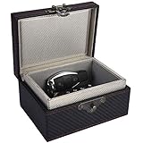 MONOJOY Car Key Faraday Cage Large Box with Black and Red PU Leather Shell Anti Theft Key Fob RFID Signal Blocker Security Pr