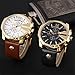 CURREN Men Watches Luxury Gold Male Fashion Leather Strap Outdoor Casual Sport Wristwatch with Big Dial