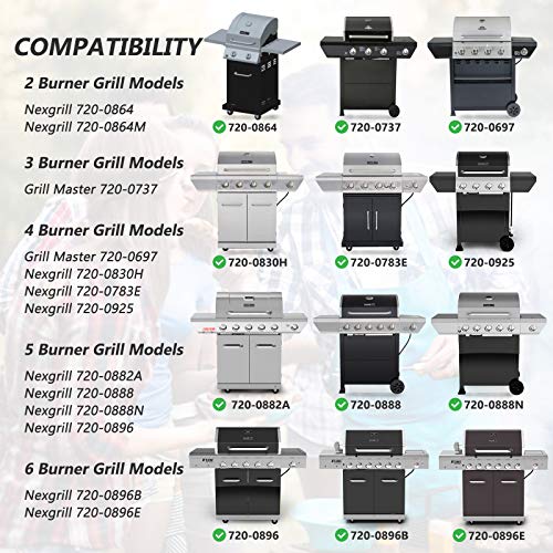 Replacement Burner Covers for Grillmaster Grill Master 7200737, Set of