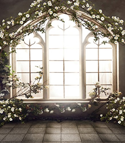 8x10 ft Vintage Romantic Wedding Photo Backdrops Spring Floral Background Wood Window Flowers Photo Studio Shoot Picture 6560