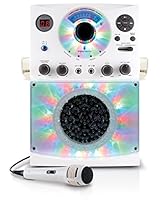 Singing Machine SML385BTW Top Loading CDG Karaoke System with Bluetooth, Sound and Disco Light Show (White)
