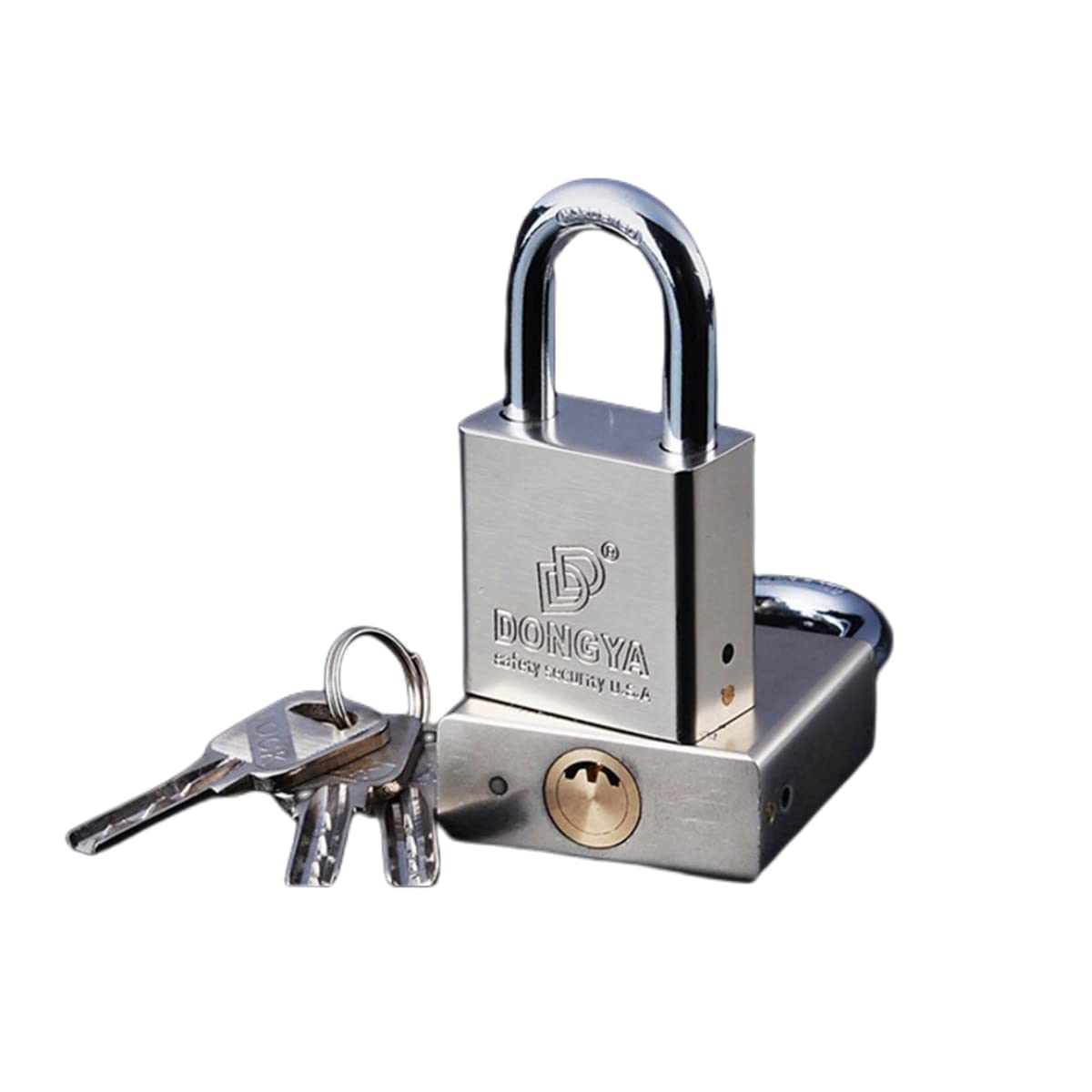 70mm Heavy Duty Padlock with 3 Keys, Outdoor Weatherproof Lock High Security Outdoor Padlock Key Padlock for Warehouse, Container, Garage, Shutter, Storage Units, Sheds