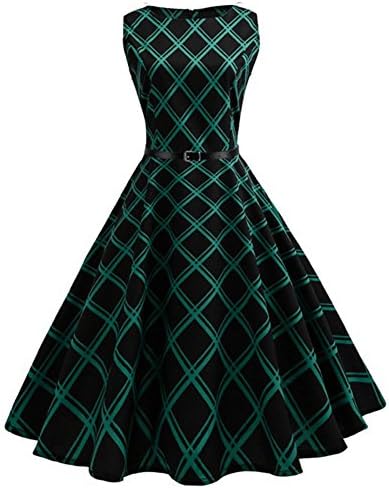 Mywine Floral Print Women Summer Dress 50S 60S Retro Swing Vintage Dress A-Line Party Dresses with Belt Plus Size