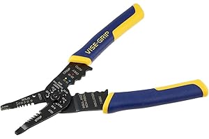 IRWIN VISE-GRIP Wire Stripper, 8 inch, Cuts 10-22 AWG, Plier Style Nose, ProTouch Grip for Maximum Comfort (2078309)