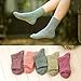 Holisouse Women's 5-Pairs Casual Vintage Style Winter Thick Knit Wool Warm Soft Crew Socks