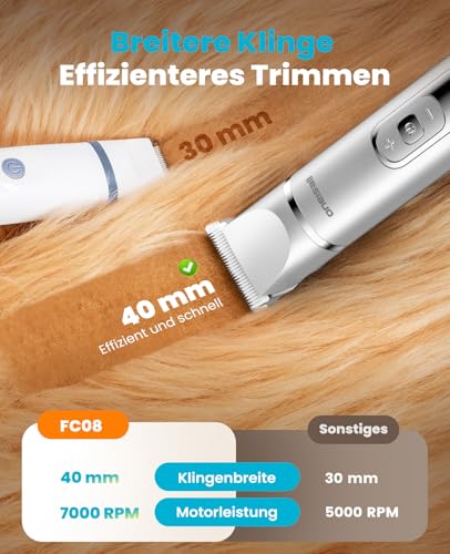 oneisall 4-in-1 Dog Clipper Set, Quiet Paw Trimmer for Dogs, LCD Display Clipper for Cat, Dog, Paw Trimmer & Dog Razor & Claw Grinder for Body, Paws, Eyes, Ears (Silver)