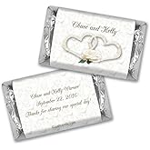 100 DIY Wedding Favors for Guests Personalized Mini Wrappers for Miniatures | (100 Pack) - Bridal Shower Favors for Guests, Floral Wedding Candy - Candy Not Included