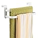 mDesign Over-Door Cabinet Towel Holder - Kitchen Cabinet Double Towel Bar Rack - Over Cabinet Towel Bar Hanger for Hand, Dish, and Tea Towels - 9.84