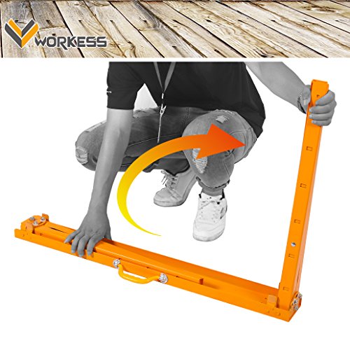 Heavy Duty Height Adjustable Steel, Metal Saw Horse, Jobsite Table with Telescopic Legs 1200 Lbs Yellow Single Pack WK-SH017A - Thumbnail 3