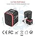 ANWAII Travel Adapter, All-in-one International Power Plug Adapter Wall Charger 5.6A 5 USB 3.0A Type-C Ports for USA EU UK AUS Cell Phone Laptop (Black)