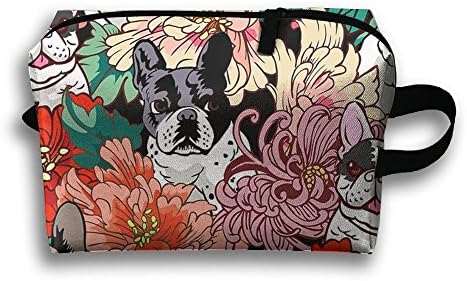 YU TING COOL French Bulldog Portable Travel Cosmetic Pouch Makeup Bags Brush Organizer Bag
