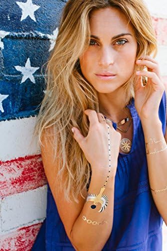 Lulu DK Women Gold Tone I Non-Toxic Jewelry Temporary Tattoo Set