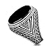 chimoda Mens Rings with Black Onyx Stone in 925 Sterling Silver with Vintage Eastern Motifs Men's Jewelry