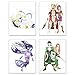 Watercolor Rising of The Shield Hero (Tate no Yuusha no Nariagari) Poster Prints - Set of 4 (8x10) Glossy Anime Wall Art Decor - Naofumi Iwatani - Raphtalia - Filo - Motoyasu (Spear) - Malty - Glass