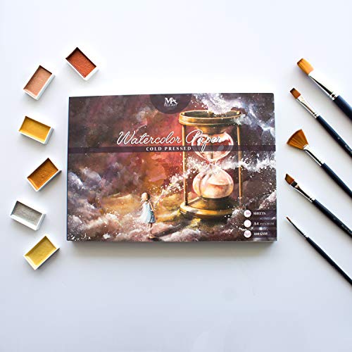 Watercolor Pad – 30 Sheets, 8.5 x 11 Inches, 300gsm, Cold Pressed Watercolor Paper Perfect for Blending and Layering - for Professionals and Students – MozArt Supplies - Thumbnail 5