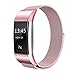 SWEES Metal Bands Compatible Fitbit Charge 2, Stainless Steel Metal Magnetic with Diamond Dressy Design Replacement Wristband Small (5.5