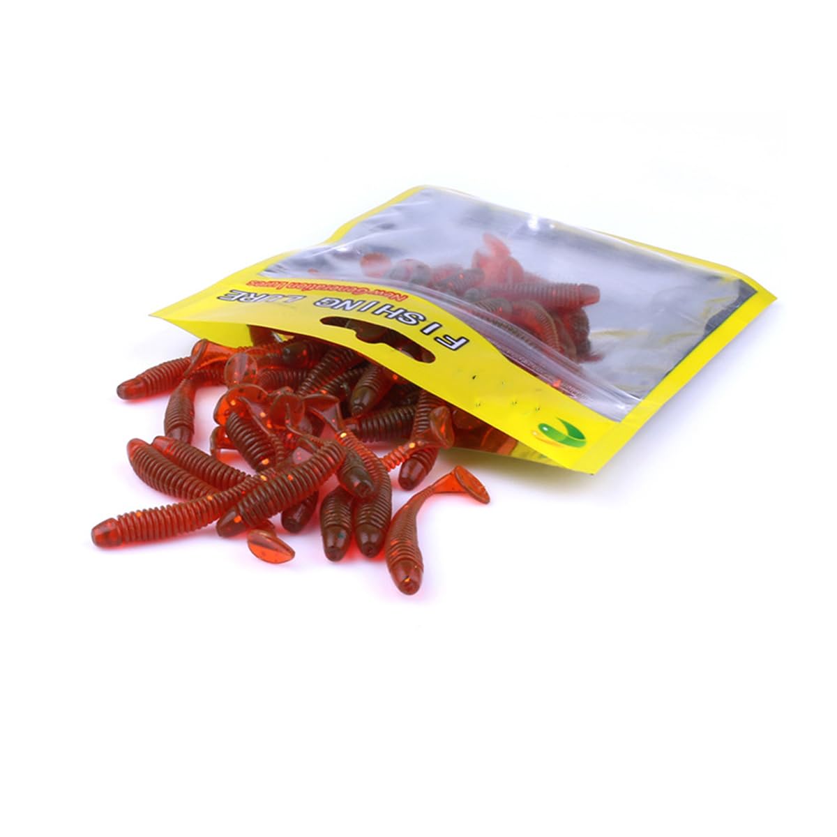 FOLANDO 50 PCS 5cm Soft Fishing Lures - Plastic Worms Bass Lure for Trout Redfish in Saltwater, Freshwater