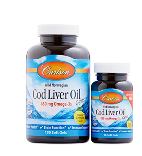 Carlson Labs Cod Liver Oil Lemon, 180 Count
