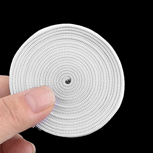 uxcell Rubber Elastic String Sewing Pants Trousers Garments Band Rope 2M Length White