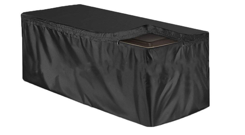 ELR Patio Deck Box Cover, 210D Waterproof Deck Box Defender Cover Dustproof Outdoor Storage Deck Boxes Covers for All-Season (M: 51.18x23.62x27.95in/ 130x60x71cm)