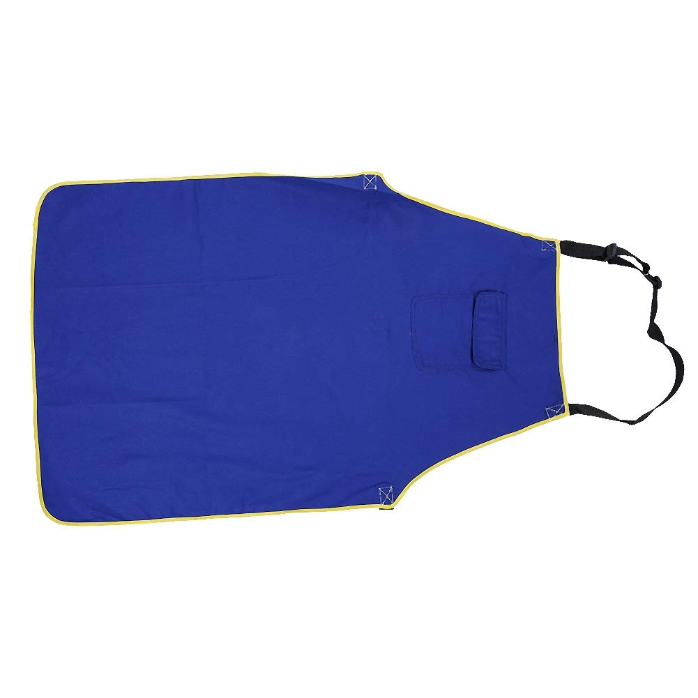 Naroote Welding Apron, Adjustable Blue Flame Retardant Apron Welding Jacket Welding Hood 9 * 58cm with Pockets, for Welding, Grinding, and Woodworking