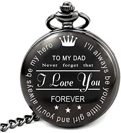 Dad Gifts for Birthday Christmas Fathers Day, Best Daddy Wedding Gift Ideas, to My dad Pocket Watch (PW-Hero-DAD-Roman)