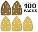 FUGEN Gold 100PCS Mouse Sander Pads Assortment 40 80 120 180 240 Grit for Ryobi Corner Cat, TECCPO, Tacklife, TOPVORK, Genesis, Harbor Freight, Hi Specs Mouse Detail Sander Mouse Sandpaper