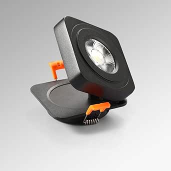 Downlight cuadrado negro Foco empotrable giratorio de 360 grados