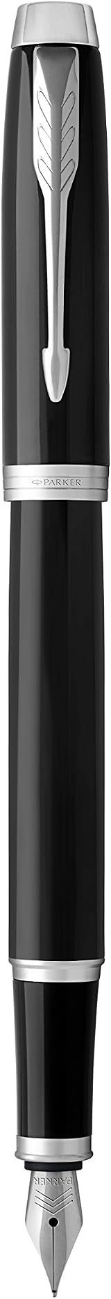 Parker IM Fountain Pen Black Lacquer Chrome Medium Nib Gift Box view 4