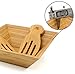 MH ZONE Bamboo Salad Bowl Set with Serving Hands, 11inch x 4inch Diameter, includes large square bowl and matching salad servers, perfect size for serving 4-6 salad portions, Perfect Christmas Gifts