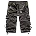 Leward Mens Casual Slim Fit Cotton Solid Multi-Pocket Cargo Camouflage Shorts